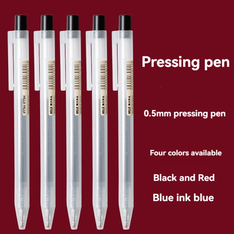Muji Stationery Gel Pen - 0.5mm Basın Jel Kalem Mavi/Siyah/Koyu Mavi/kırmızı