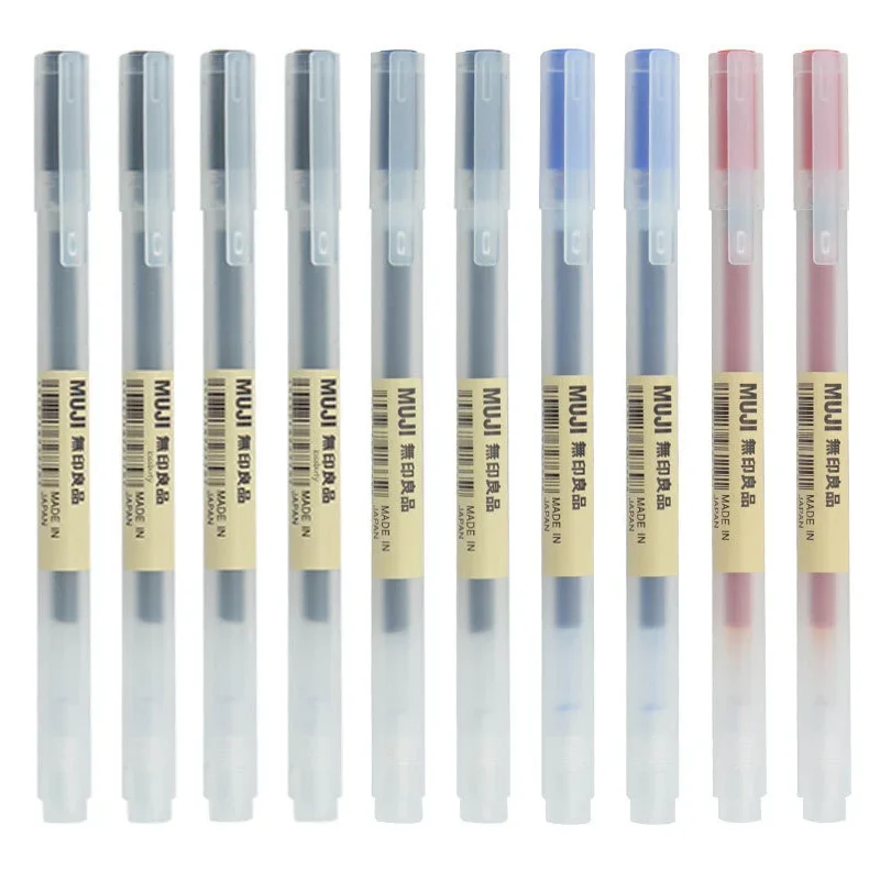 Muji Stationery Gel Pen - 10-30 adet/takım 0.38/0.5mm Jel kalem Siyah/Mavi