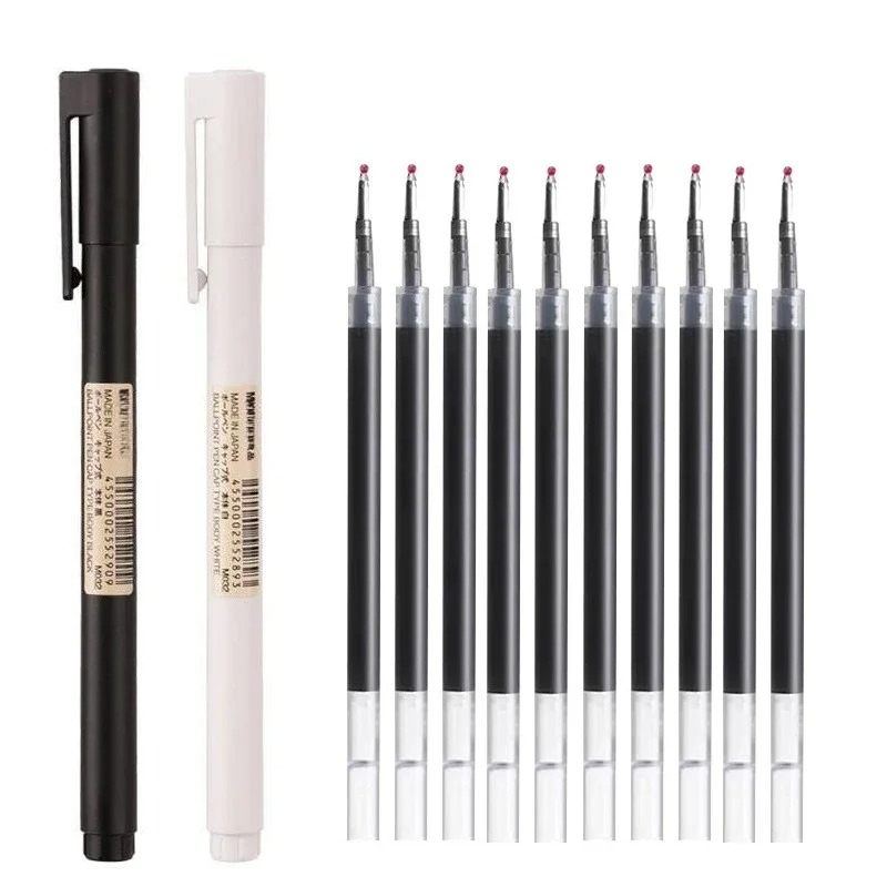 Muji Stationery Gel Pen - 0.5mm Siyah Uçlu Jel Kalemler Kapaklı