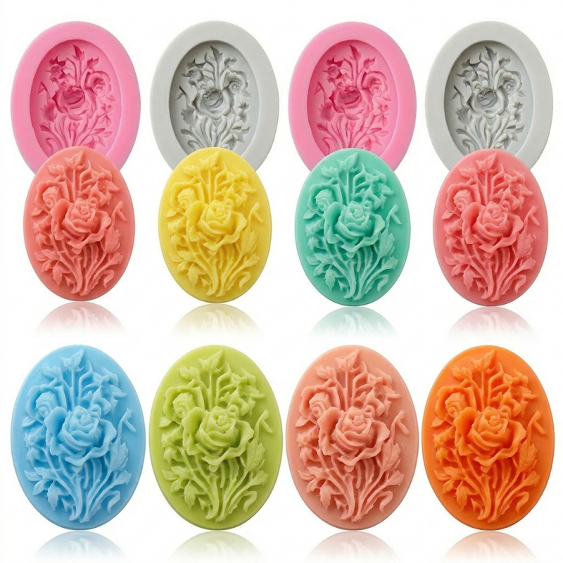 Soap Making Ins - 4 Çiçek şekilli silikon kalıp, Kolayca