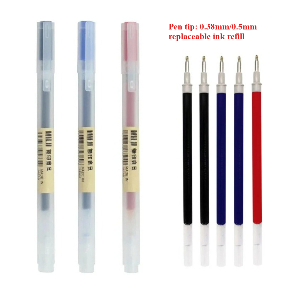 Muji Stationery Gel Pen - 0.38/0.5mm Mürekkep Yedekleri Çubuk Saplı MUJI