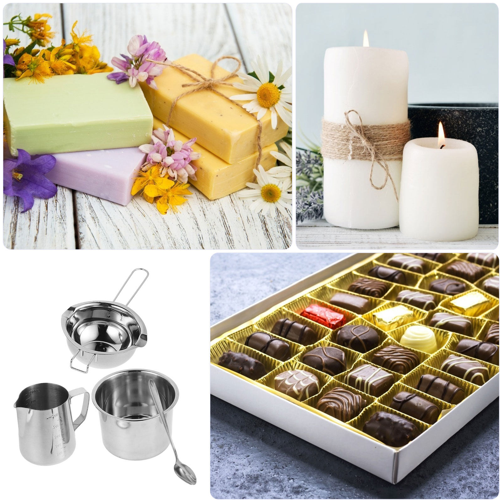 1 Set Çift Kazanlı Balmumu Eri - Soap Making Double Boiler incelemesi ve fiyatı